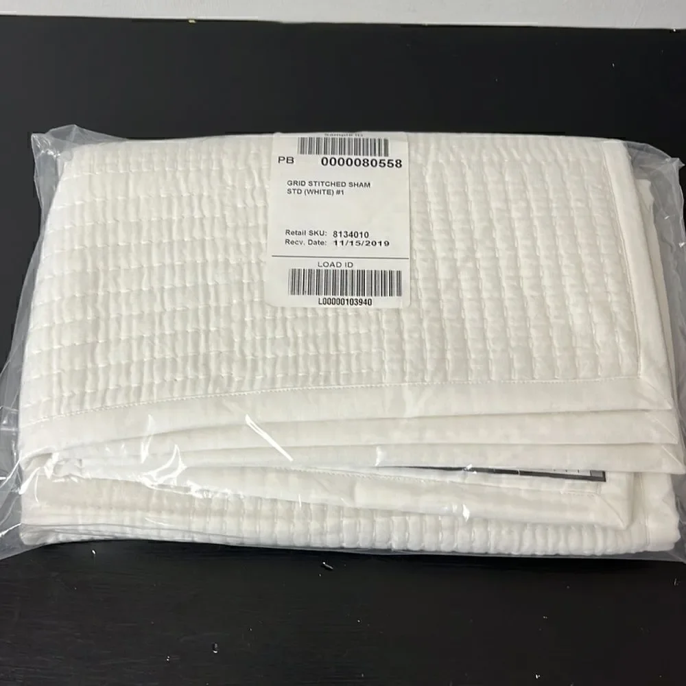 Pottery Barn Grid stitched sham